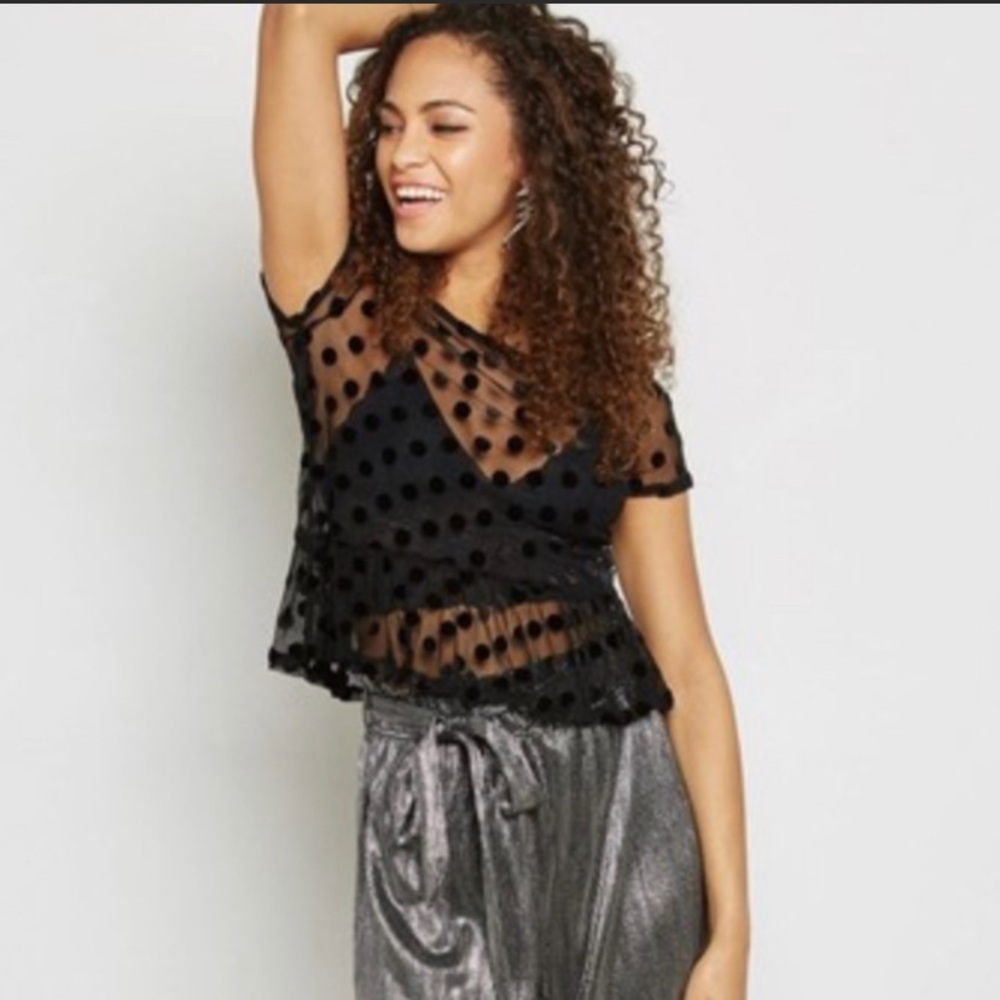 Forever 21 | Sheer Polka Dot Peplum